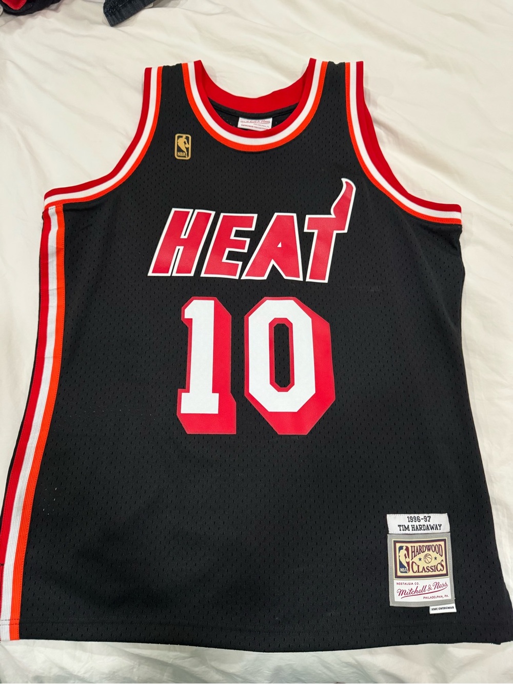 Mitchell & Ness Miami Heat #10 Black & Red Retro Jersey